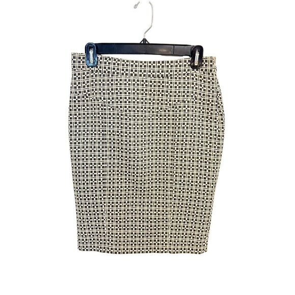 Diane Von Furstenberg DVF Black & White Geometric Skirt Pleated Hem Size 2 - Picture 1 of 6